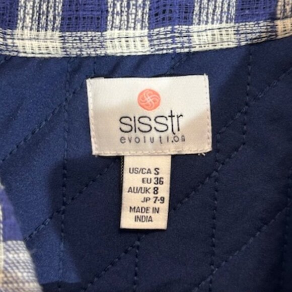 SISSTR evolution Blue and White Gingham Shacket - Picture 2 of 4